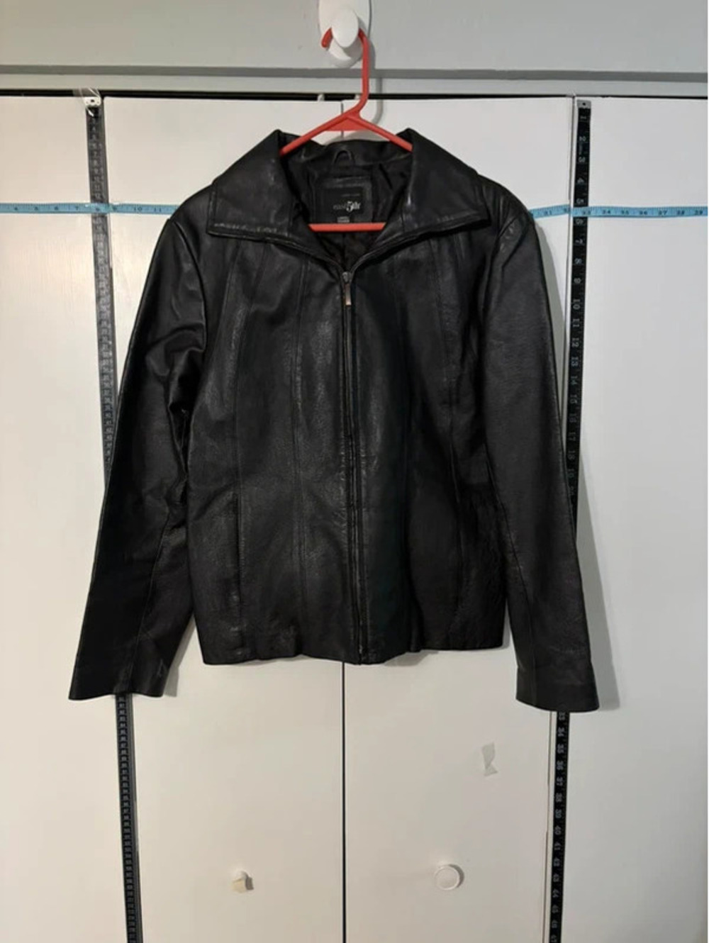 East 5th Genuine Leather Black Jacket Women’s Large Y2K Zip Front